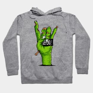 Defend Metal Zombie Skull Hand Hoodie